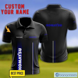 Komatsu 3D Polo Shirt Personalized Name For Fans Black Polo Shirt Product Photo 1