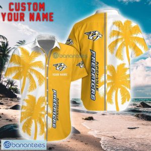 Nashville Predators Coconut Pattern Hawaiian Shirt And Shorts Personalized Name Unique Gift For Summer Product Photo 1