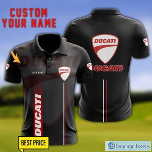 Ducati 3D Polo Shirt Personalized Name For Fans Black Polo Shirt Product Photo 1