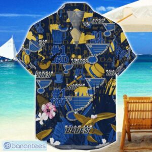 St Louis Blues Hawaiian Shirt Father’s Day Gift For Dad Grandpa NHL Team Product Photo 1
