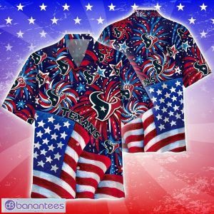 NFL Houston Texans Memorial Firework Hawaiian Shirt Tropical Football Lover 4th of July Day Hawaii Shirt Product Photo 1