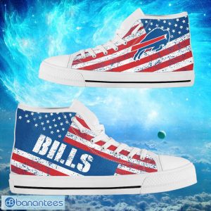 Buffalo Bills Custom America Flag Italic Vintage Style High Top Shoes Product Photo 2