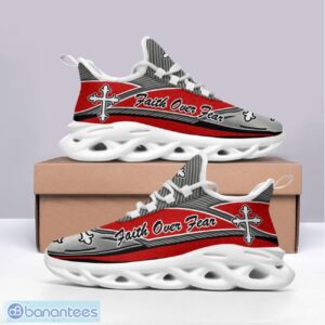 Jesus Faith Over Fear Clunky Red Max Soul Shoes Running Sneakers Product Photo 2