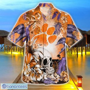 Clemson Tigers Tropical Floral Skull 3D Hawaiian Shirt Beach Shirt Halloween Gift Product Photo 3