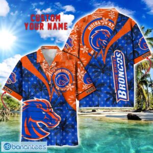 Boise State Broncos Hawaii Shirt Vintage coconut Pattern Tropical Hawaiian Football Beach Shirts Custom Name Product Photo 1