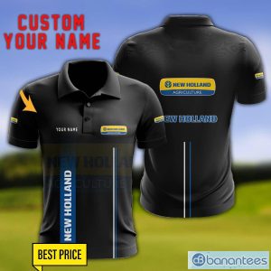 New Holland 3D Polo Shirt Personalized Name For Fans Black Polo Shirt Product Photo 1