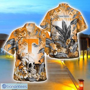 Tennessee Volunteers Tropical Floral Skull 3D Hawaiian Shirt Beach Shirt Halloween Gift Product Photo 1