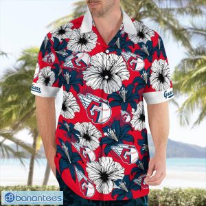 Cleveland Guardians Flower 3D Hawaiian Shirt All Over Printed Beach Shirt Product Photo 3