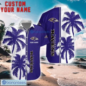 Baltimore Ravens Coconut Pattern Hawaiian Shirt And Shorts Personalized Name Unique Gift For Summer Product Photo 1