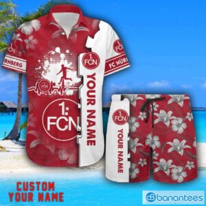 FC Nürnberg Tropical Combo Hawaiian Shirt And Shorts Personalized Name For Fans Product Photo 1