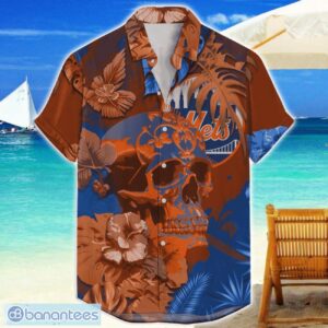 New York Mets Skull Flower Hawaiian Shirt MLB Halloween Gift For Sports Fans Product Photo 1