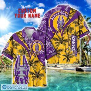 Albany Great Danes Hawaii Shirt Vintage coconut Pattern Tropical Hawaiian Football Beach Shirts Custom Name Product Photo 1