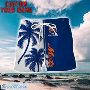 New York Mets Coconut Pattern Hawaiian Shirt And Shorts Personalized Name Unique Gift For Summer Product Photo 2