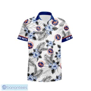 New York Mets Tropical Floral Logo Hawaiian Shirt Product Photo 2