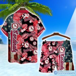 St. Louis Cardinals MLB US Flag Summer Tropical Hawaiian Shirt And Shorts Product Photo 2