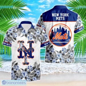 New York Mets Hibiscus Plumeria Flower 3D Printed Hawaiian Shirt Product Photo 1