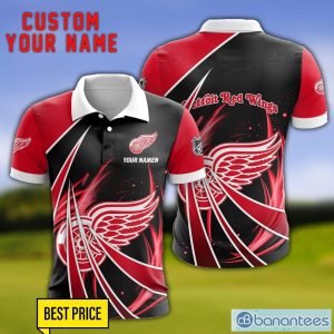 Detroit Red Wings Personalized Name 3D Polo Shirt Gift For Sport Golf Lover Product Photo 1