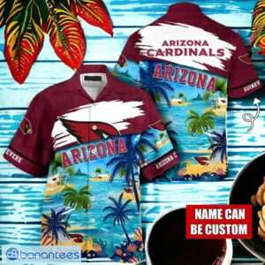 NFL Arizona Cardinals Logo Fans Love Custom Your Name Hawaiian Shirt Full Over Print Product Photo 1