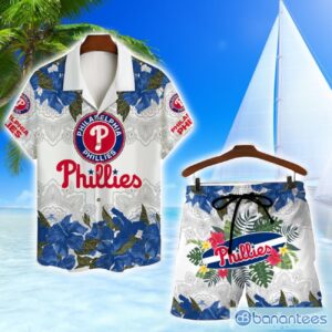 Philadelphia Phillies MLB Summer Flower Pattern Tropical Hawaiian Shirt And Shorts Product Photo 1