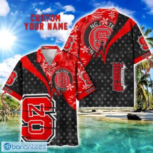 NC State Wolfpack Hawaii Shirt Vintage coconut Pattern Tropical Hawaiian Football Beach Shirts Custom Name Product Photo 1