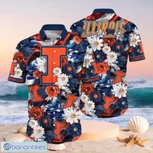 NCAA Illinois Fighting Illini Design Logo Gift For Fan Independence Day Hawaii Shirt Full Over Print Product Photo 1