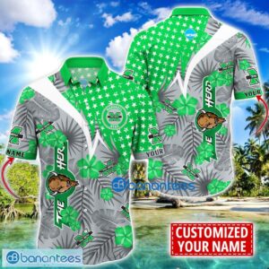 Marshall Thundering Herd Star and Flower Pattern Tropical Hawaiian Shirt Summer Gift For Men Women Custom Name Product Photo 1