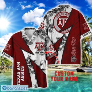 Texas A&amp;M Aggies AOP Hawaiian Shirt Beach Summer Shirt Personalized Name For fans Product Photo 1
