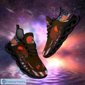 NFL Cleveland Browns Design Logo & America Flag Gift For Fans Max Shoes Product Photo 1