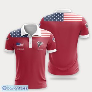 Atlanta Falcons Flag Pattern And Sport Team Logo 3D Polo Shirt Custom Name For Fans Product Photo 1