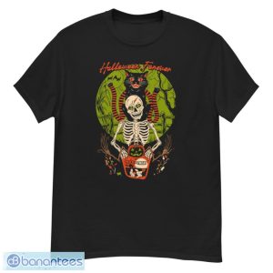 Cat And Skeleton Halloween Forever T Shirt Product Photo 2