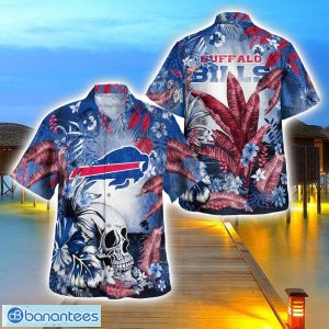 Buffalo Bills Tropical Floral Skull 3D Hawaiian Shirt Beach Shirt Halloween Gift Product Photo 1