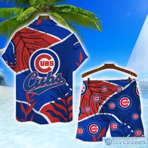 Chicago Cubs Team Logo Colorful Pattern Hawaiian Shirt And Shorts Set Product Photo 2