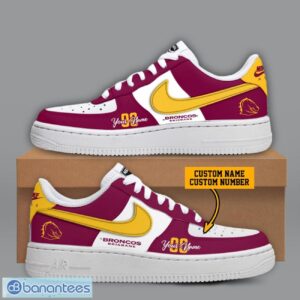 Brisbane Broncos NRL Custom Name And Number Personalized Air Force 1 Sneaker Product Photo 1