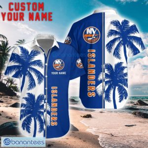 New York Islanders Coconut Pattern Hawaiian Shirt And Shorts Personalized Name Unique Gift For Summer Product Photo 1