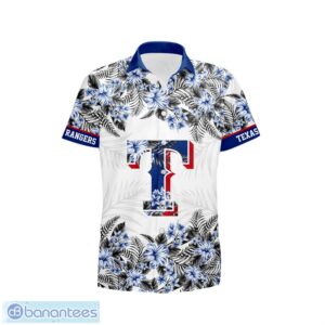 Texas Rangers Hibiscus Plumeria Flower 3D Printed Hawaiian Shirt Product Photo 2