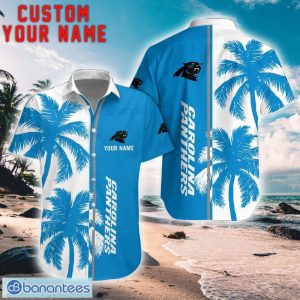 Carolina Panthers Coconut Pattern Hawaiian Shirt And Shorts Personalized Name Unique Gift For Summer Product Photo 1