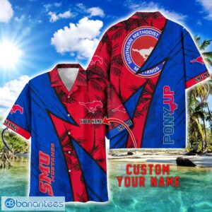 SMU Mustangs AOP Hawaiian Shirt Beach Summer Shirt Personalized Name For fans Product Photo 1