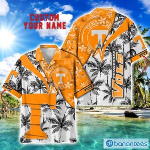 Tennessee Volunteers Hawaii Shirt Vintage coconut Pattern Tropical Hawaiian Football Beach Shirts Custom Name Product Photo 1