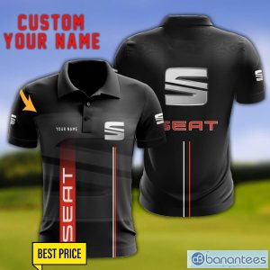 SEAT 3D Polo Shirt Personalized Name For Fans Black Polo Shirt Product Photo 1