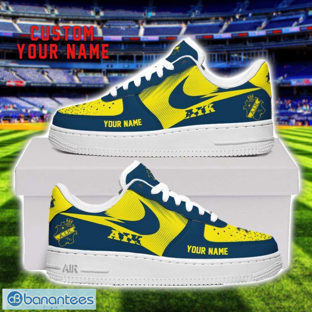 aik fotboll air force shoes sneakers for men women gift custom name image AIK Fotboll Air Force Shoes Sneakers For Men Women Gift Custom Name Product Photo 1