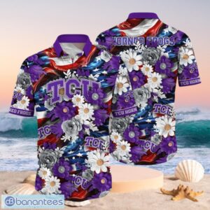 NCAA TCU Horned Frogs Design Logo Gift For Fan Independence Day Hawaii Shirt Full Over Print Product Photo 1