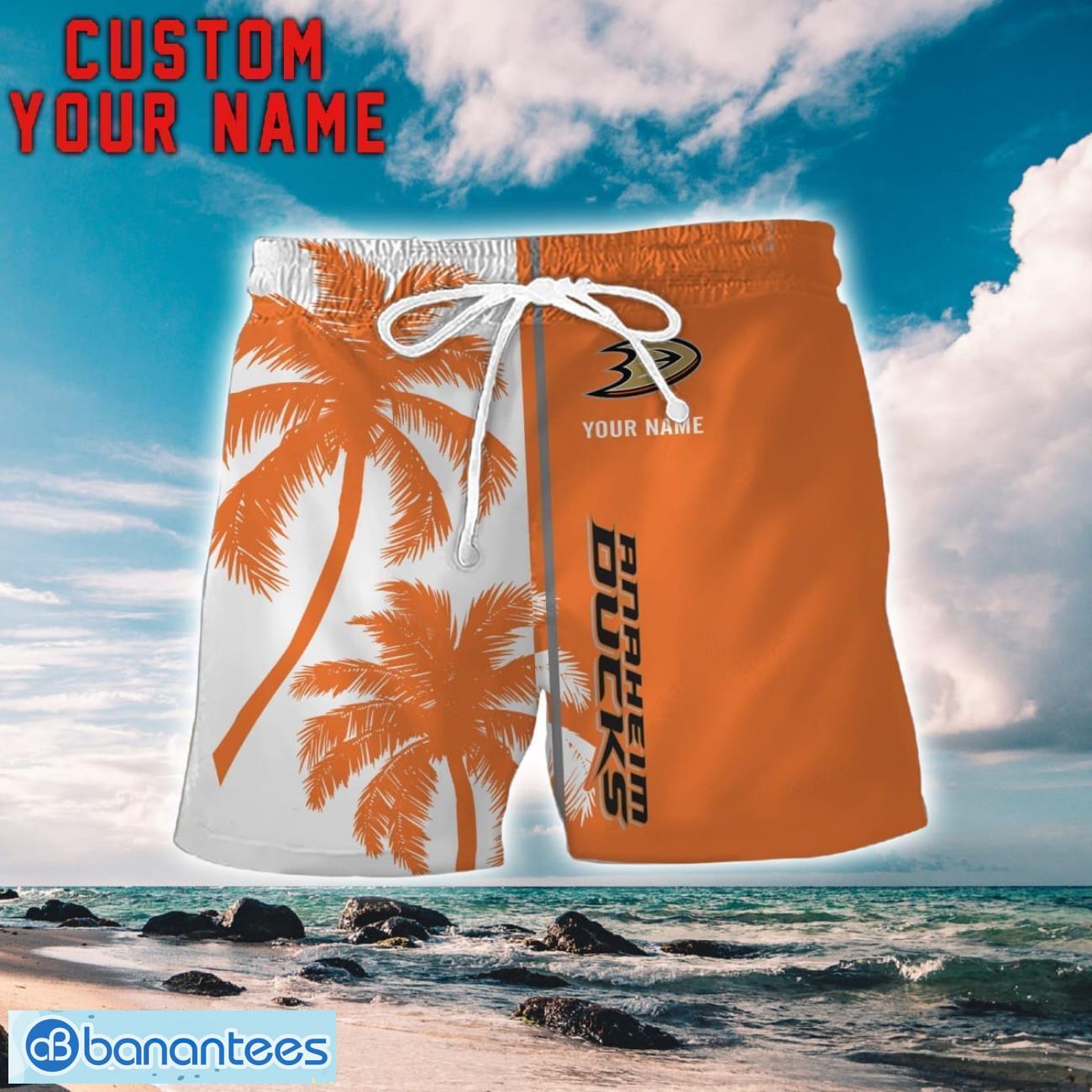 anaheim ducks coconut pattern hawaiian shirt and shorts personalized name unique gift for summer 1 image Anaheim Ducks Coconut Pattern Hawaiian Shirt And Shorts Personalized Name Unique Gift For Summer Product Photo 2