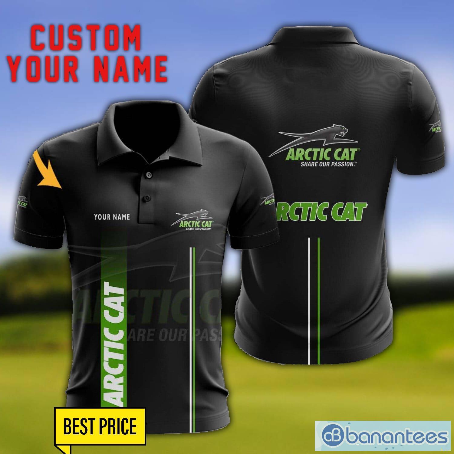 arctic cat 3d polo shirt personalized name for fans black polo shirt image Arctic Cat 3D Polo Shirt Personalized Name For Fans Black Polo Shirt Product Photo 1