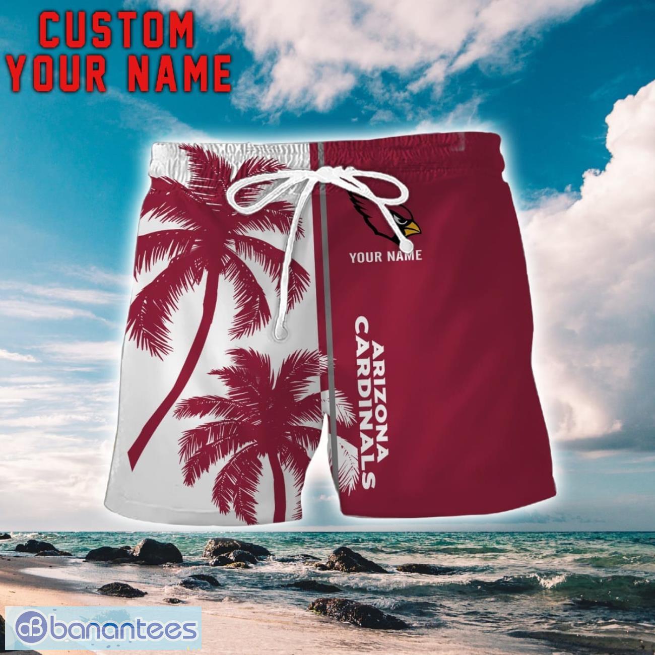 arizona cardinals coconut pattern hawaiian shirt and shorts personalized name unique gift for summer 1 image Arizona Cardinals Coconut Pattern Hawaiian Shirt And Shorts Personalized Name Unique Gift For Summer Product Photo 2