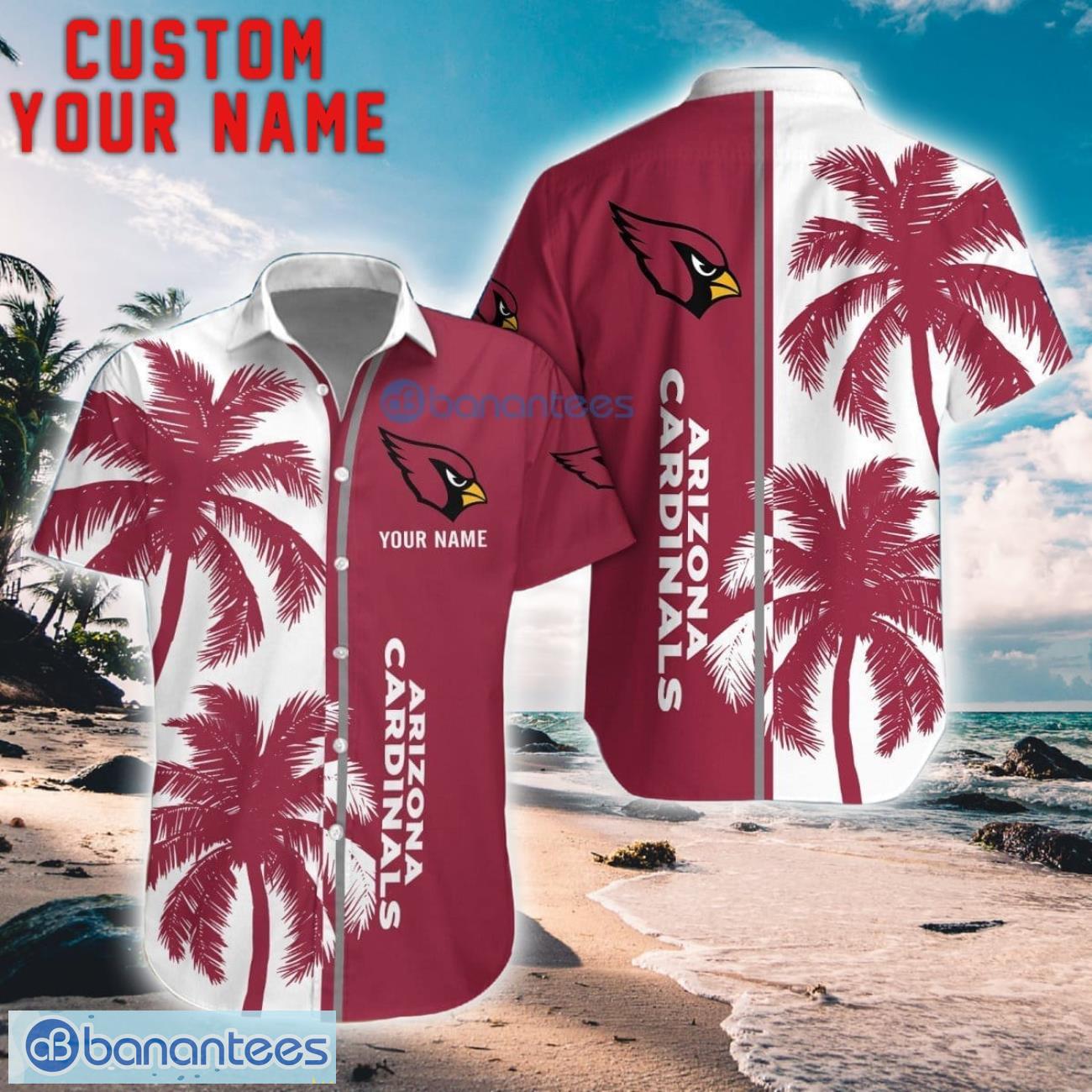 arizona cardinals coconut pattern hawaiian shirt and shorts personalized name unique gift for summer image Arizona Cardinals Coconut Pattern Hawaiian Shirt And Shorts Personalized Name Unique Gift For Summer Product Photo 1