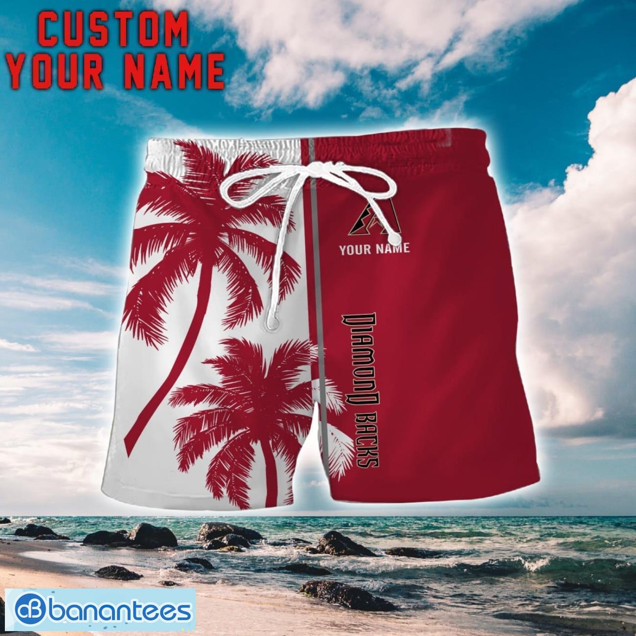 arizona diamondbacks coconut pattern hawaiian shirt and shorts personalized name unique gift for summer 1 image Arizona Diamondbacks Coconut Pattern Hawaiian Shirt And Shorts Personalized Name Unique Gift For Summer Product Photo 2