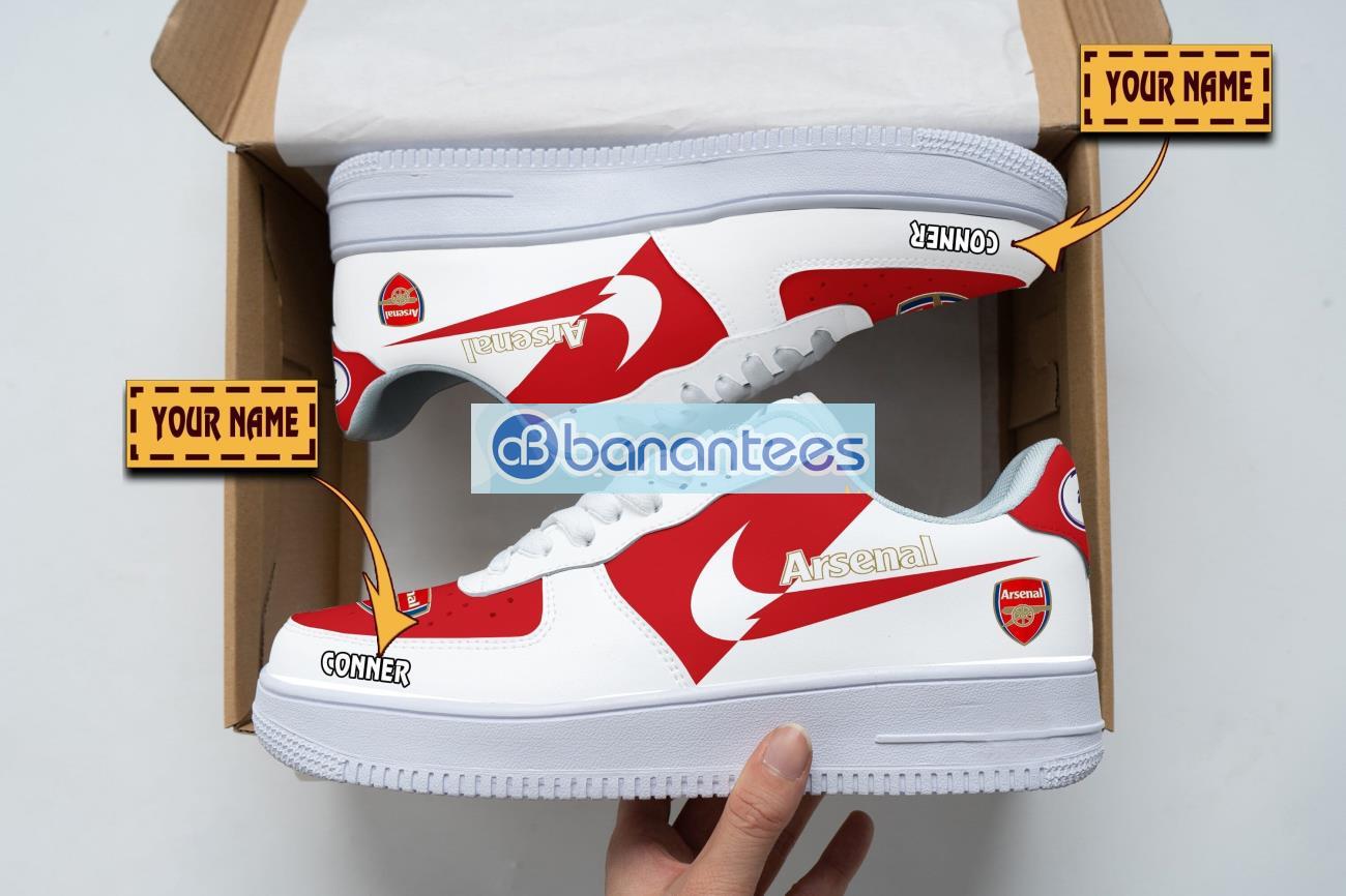 arsenal fc air force shoes custom name gift for fans af1 sneakers image Arsenal F.C. Air Force Shoes Custom Name Gift For Fans AF1 Sneakers Product Photo 1