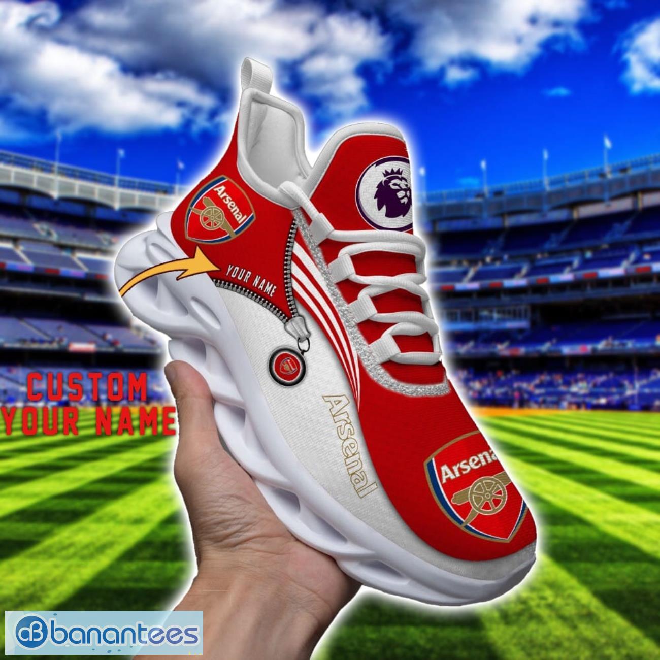 arsenal fc max soul shoes personalized name sneakers for fans 2 image Arsenal F.C. Max Soul Shoes Personalized Name Sneakers For Fans Product Photo 3