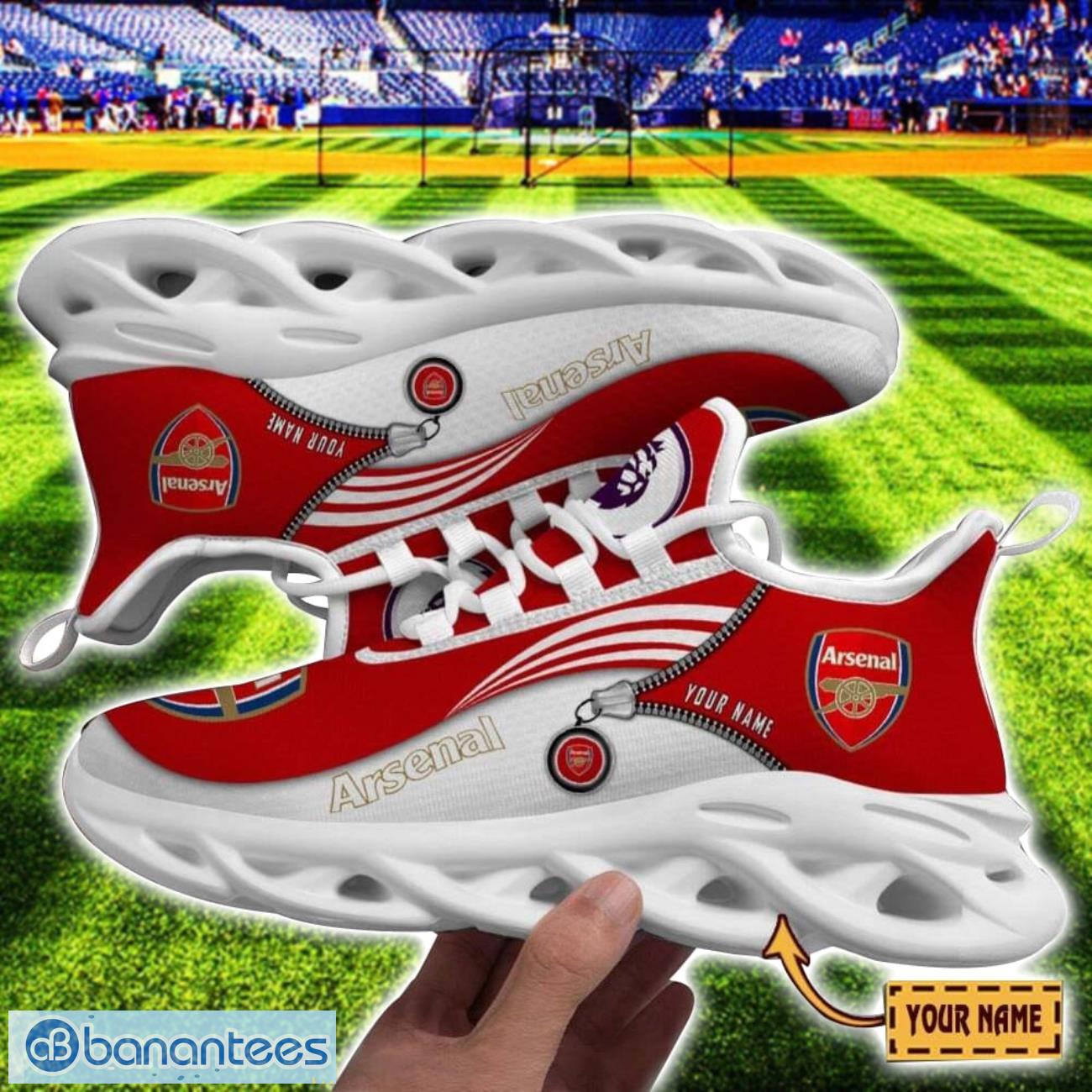 arsenal fc max soul shoes personalized name sneakers for fans image Arsenal F.C. Max Soul Shoes Personalized Name Sneakers For Fans Product Photo 1