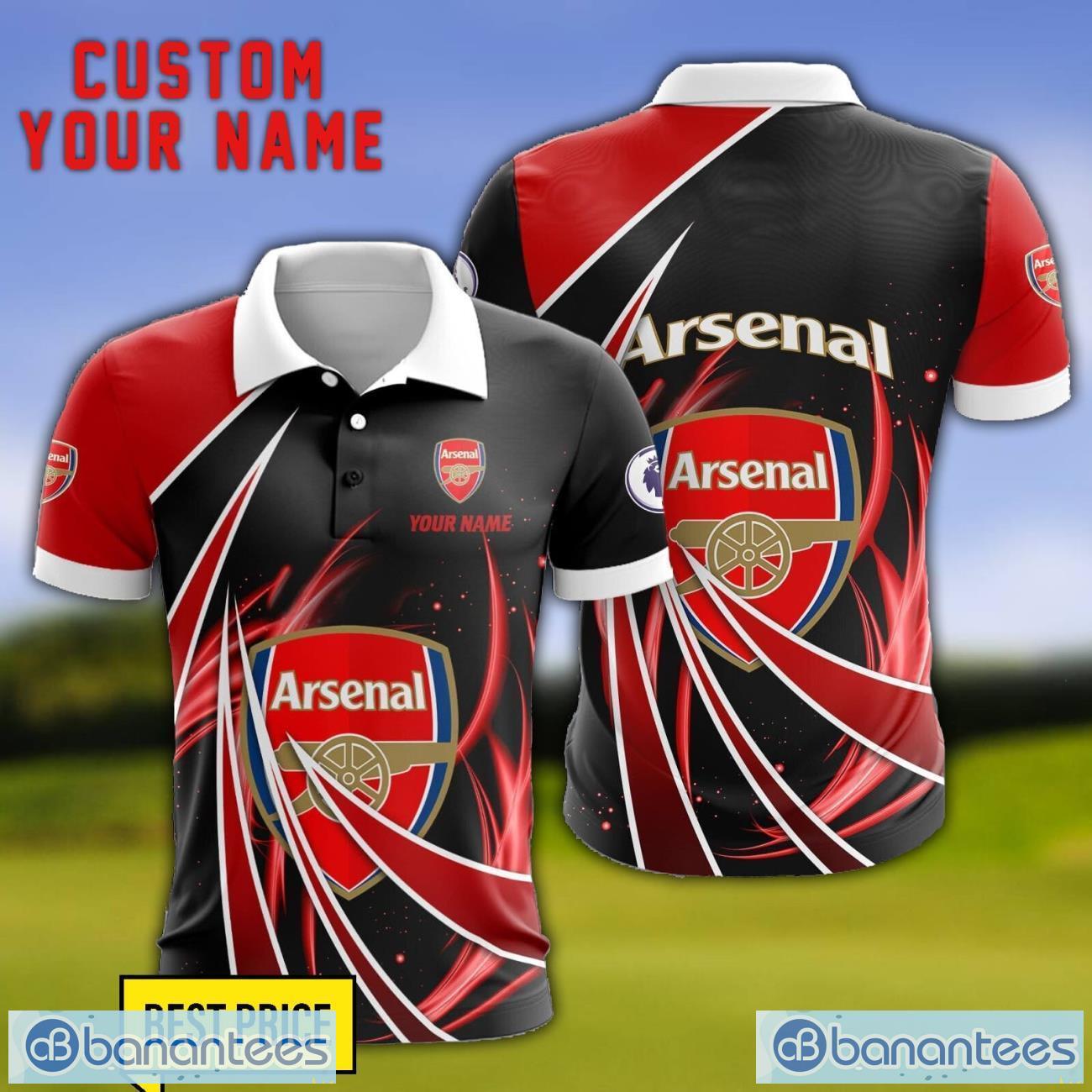 arsenal fc personalized name 3d polo shirt gift for sport golf lover image Arsenal F.C. Personalized Name 3D Polo Shirt Gift For Sport Golf Lover Product Photo 1